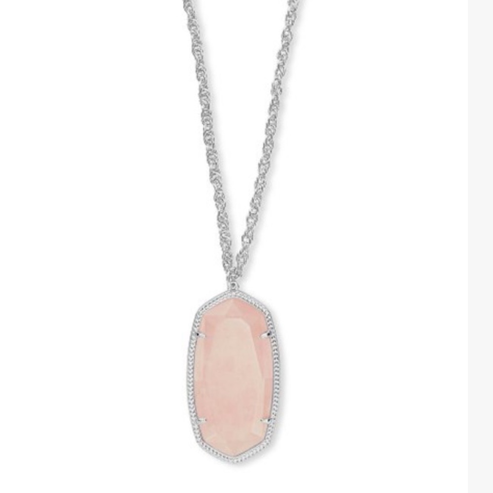 NWT KS Rose Quartz/Silvertone Rae Pendant Necklace - Picture 2 of 7